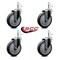 Service Caster 5'' Thermoplastic Rubber Wheel Swivel 7/16'' Grip Ring Stem Caster Set, 4PK SCC-GR20S514-TPRB-716138-4 - alternate 3
